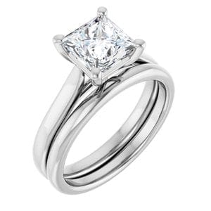 Rings Platinum 6.5 mm Square Engagement Ring Mounting