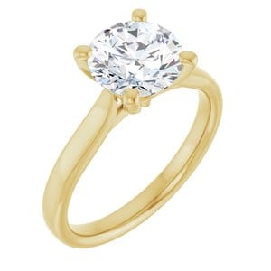 Rings 18K Yellow 8 mm Round Engagement Ring Mounting