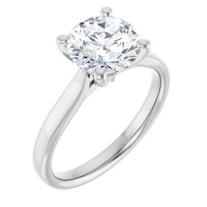 Rings Platinum 8 mm Round Engagement Ring Mounting