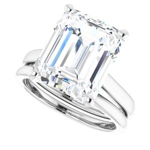 Rings 14K White 12x10 mm Emerald Engagement Ring Mounting