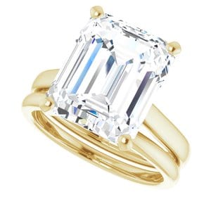 Rings 14K Yellow 12x10 mm Emerald Engagement Ring Mounting