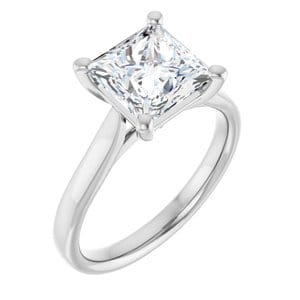 Rings 14K White 7.5 mm Square Engagement Ring Mounting