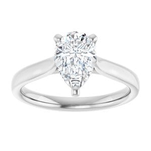Rings 14K White 9x6 mm Pear Engagement Ring Mounting