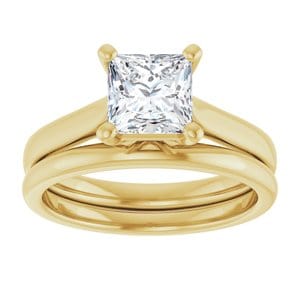 Rings 14K Yellow 6 mm Square Engagement Ring Mounting