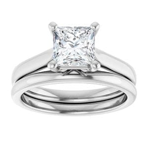 Rings Platinum 6 mm Square Engagement Ring Mounting