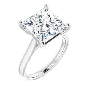 Rings 14K White 10 mm Square Engagement Ring Mounting