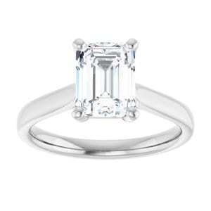 Rings Platinum 8x6 mm Emerald Engagement Ring Mounting