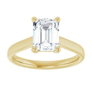 Rings 14K Yellow 8x6 mm Emerald Engagement Ring Mounting