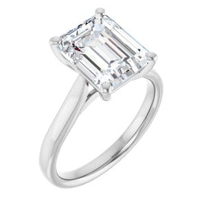 Rings Platinum 10x8 mm Emerald Engagement Ring Mounting