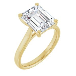Rings 18K Yellow 10x8 mm Emerald Engagement Ring Mounting