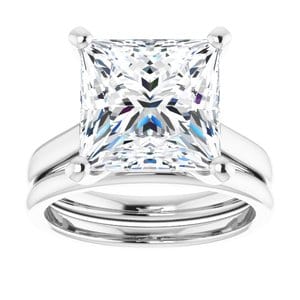 Rings 14K White 10 mm Square Engagement Ring Mounting