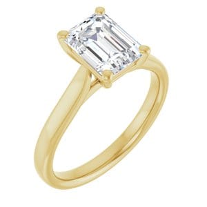 Rings 14K Yellow 8x6 mm Emerald Engagement Ring Mounting
