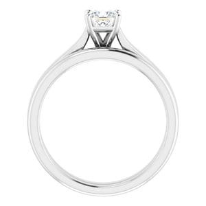 Rings 14K White 4 mm Square Engagement Ring Mounting