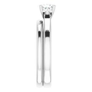 Rings 14K White 4 mm Square Engagement Ring Mounting