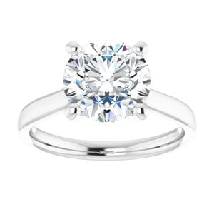 Rings Platinum 8.8 mm Round Engagement Ring Mounting