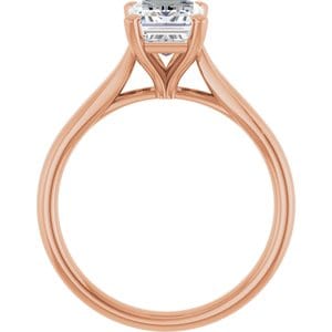 Rings 14K Rose 8x6 mm Emerald Engagement Ring Mounting