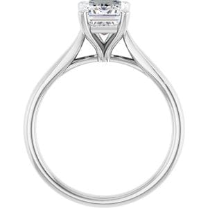 Rings Platinum 8x6 mm Emerald Engagement Ring Mounting