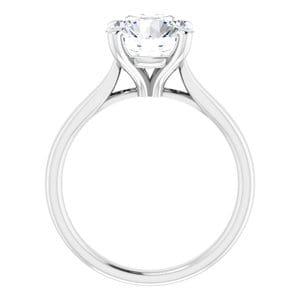Rings Platinum 8.8 mm Round Engagement Ring Mounting