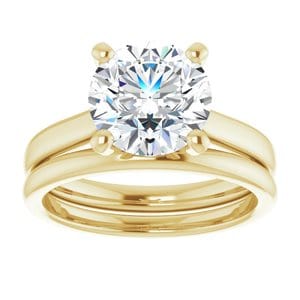 Rings 14K Yellow 8.8 mm Round Engagement Ring Mounting