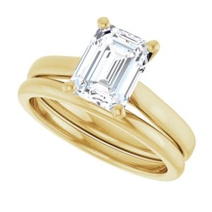 Rings 14K Yellow 8x6 mm Emerald Engagement Ring Mounting