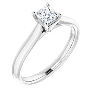 Rings 14K White 4 mm Square Engagement Ring Mounting