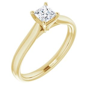 Rings 14K Yellow 4 mm Square Engagement Ring Mounting