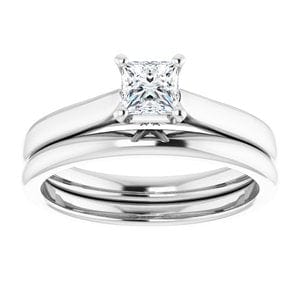 Rings 14K White 4 mm Square Engagement Ring Mounting