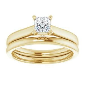 Rings 14K Yellow 4 mm Square Engagement Ring Mounting