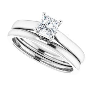 Rings 14K White 4 mm Square Engagement Ring Mounting