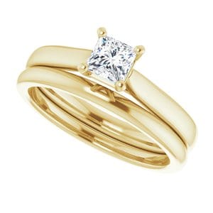 Rings 14K Yellow 4 mm Square Engagement Ring Mounting