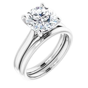 Rings Platinum 8.8 mm Round Engagement Ring Mounting