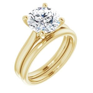 Rings 14K Yellow 8.8 mm Round Engagement Ring Mounting