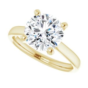 Rings 14K Yellow 8.8 mm Round Engagement Ring Mounting