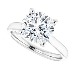 Rings Platinum 8.8 mm Round Engagement Ring Mounting