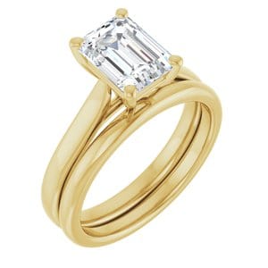 Rings 14K Yellow 8x6 mm Emerald Engagement Ring Mounting