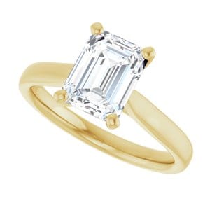 Rings 14K Yellow 8x6 mm Emerald Engagement Ring Mounting