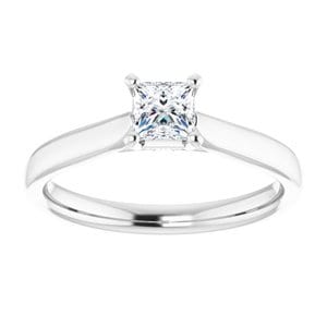 Rings 14K White 4 mm Square Engagement Ring Mounting