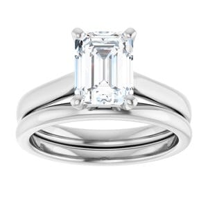 Rings Platinum 8x6 mm Emerald Engagement Ring Mounting