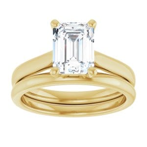 Rings 14K Yellow 8x6 mm Emerald Engagement Ring Mounting