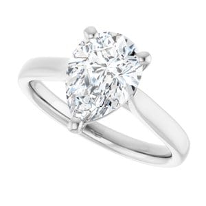 Rings 14K White 10x7 mm Pear Engagement Ring Mounting