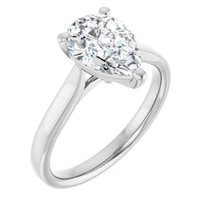 Rings 14K White 10x7 mm Pear Engagement Ring Mounting