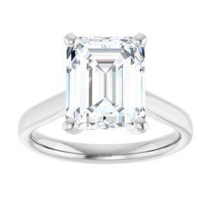 Rings Platinum 10x8 mm Emerald Engagement Ring Mounting