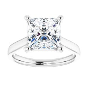 Rings 14K White 8 mm Square Engagement Ring Mounting
