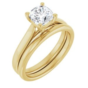 Rings 14K Yellow 6 mm Cushion Engagement Ring Mounting