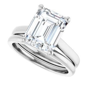Rings Platinum 10x8 mm Emerald Engagement Ring Mounting