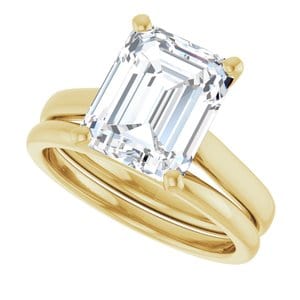 Rings 18K Yellow 10x8 mm Emerald Engagement Ring Mounting