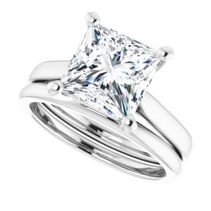 Rings 14K White 8 mm Square Engagement Ring Mounting