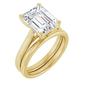 Rings 18K Yellow 10x8 mm Emerald Engagement Ring Mounting