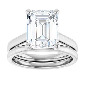 Rings Platinum 10x8 mm Emerald Engagement Ring Mounting