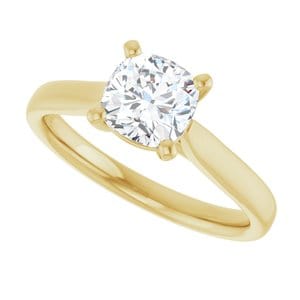 Rings 14K Yellow 6 mm Cushion Engagement Ring Mounting
